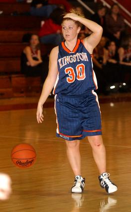 Kingston's Kayla Parks calls out a play.