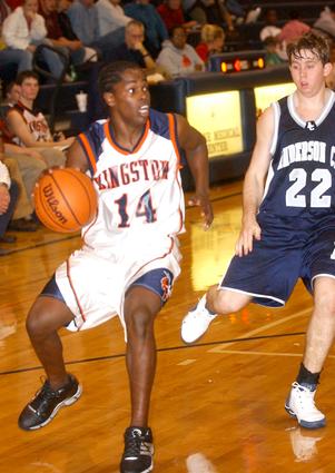 Kingston's Justin Givens looks to make a move.