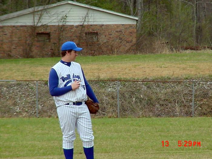 Philip Daugherty (45) watches the action from Third