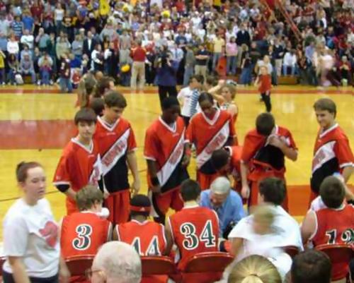 A timeout for the Crusaders of Tennessee Temple.