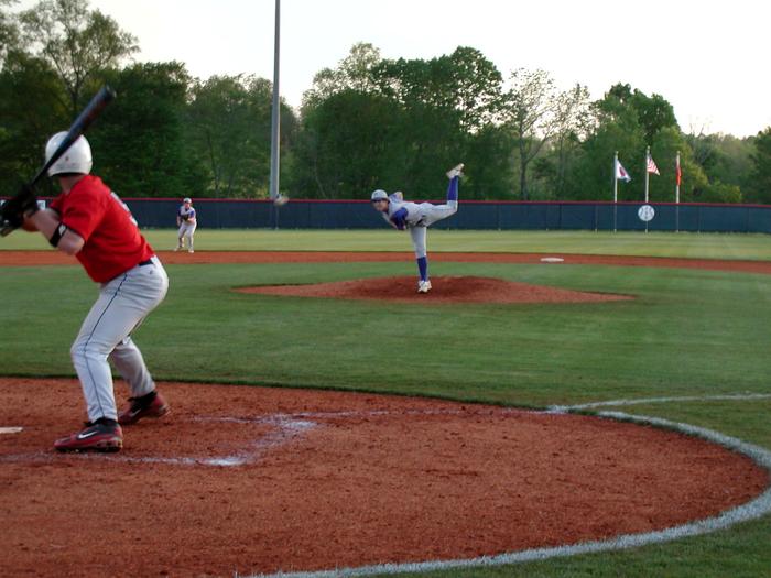 Sophomore Turner Cripps (Goodpasture) pitching to CreekWood.
