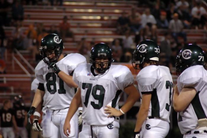 Defense #79 Allen, #81 Garrett, #33 Hornback, #71 Stevenson