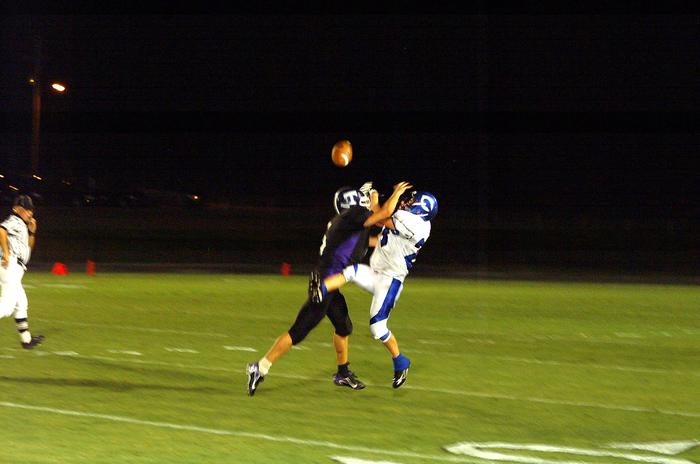 A TCA defensive back was flagged on this pass attempt to Tiger WR #28 Jarret Watson.