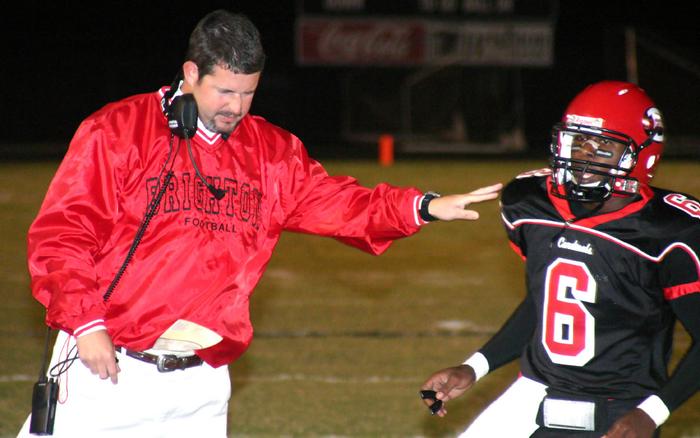 Brighton's first-year Head Coach Will Wolfe sends Glass out with a play.