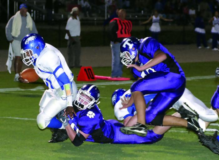 BRENT ROWSEY WITH A FIVE YARD TD RUN