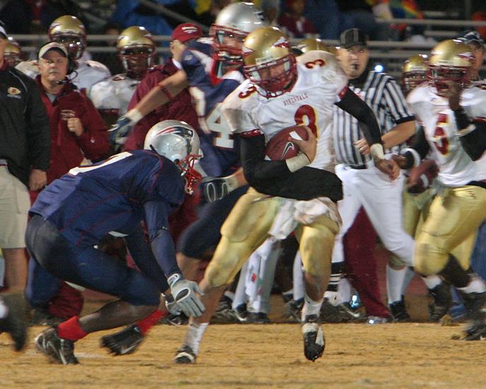 Riverdale QB Scott Thomas, #3, had a career high 225 rushing yards in Riverdale's 34-14 win.