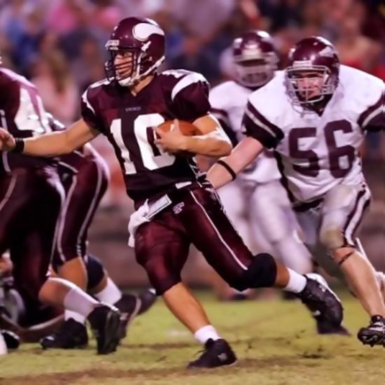Tennessee High's Danny Thomas looks for running room. He broke off an 87-yard TD run and finished with 145 yards rushing in loss to D-B.