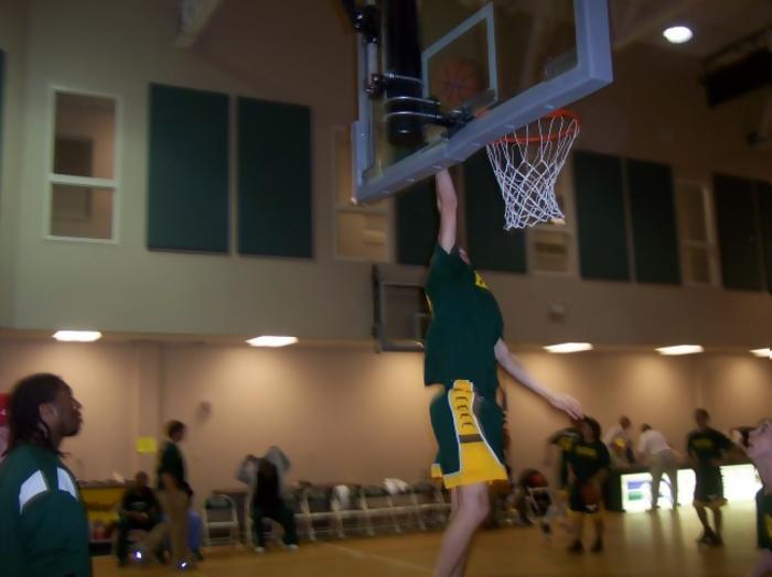 Shane Poe goes up for the dunk