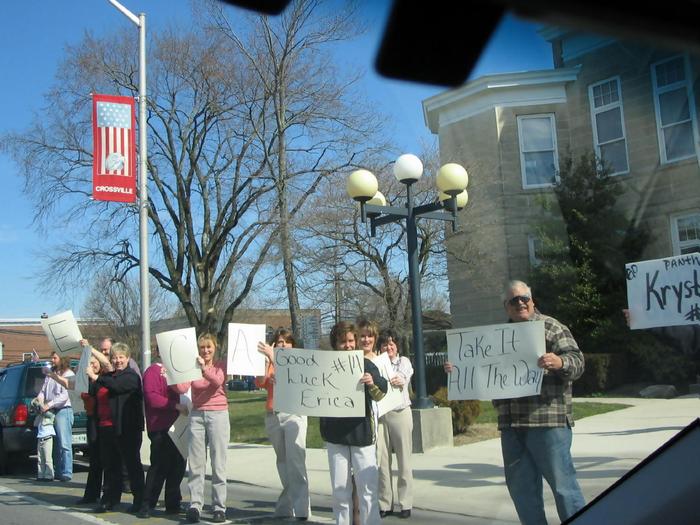 LADY PANTHER FANS AT THE COURTHOUSE!!!