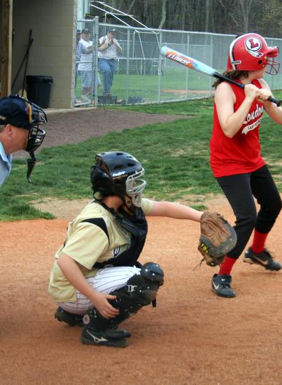 KAYLA BEHIND THE PLATE....