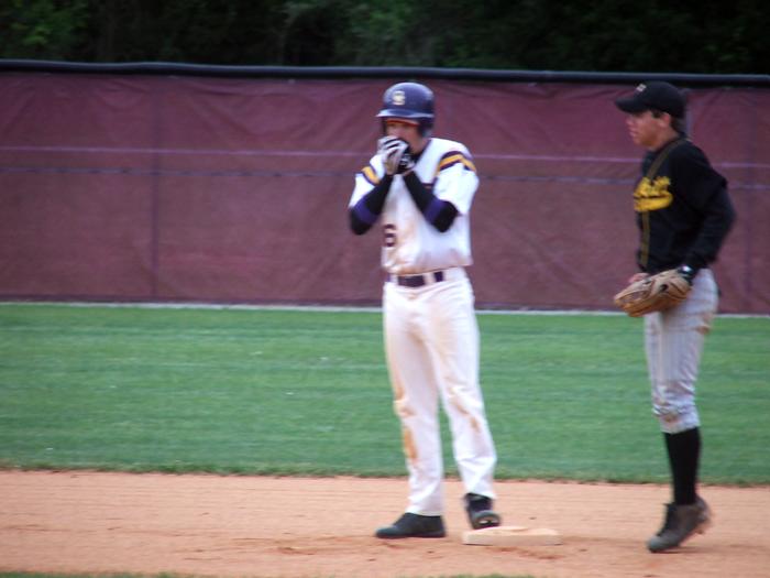 Cody West trying to keep from freezing at second