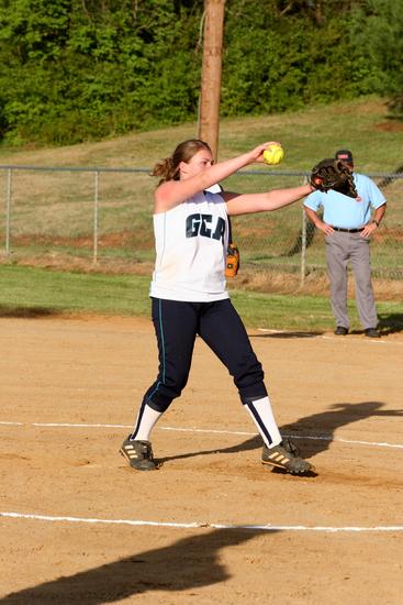 Baylee throwing in a pitch
