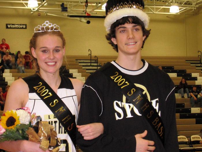 2007  BASKETBALL HOMECOMING KING AND QUEEN CRYSTAL AND JAKE