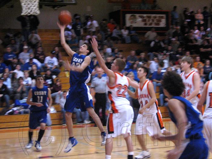 Trenten Dunn flies for a lay-up